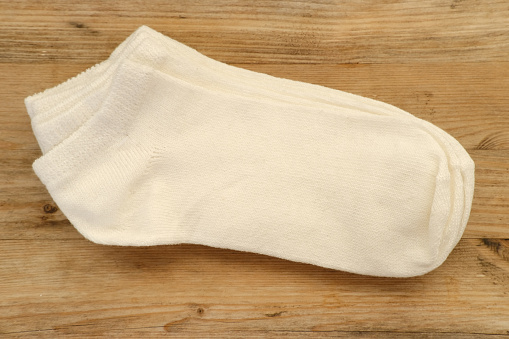 cotton white natural socks with weak elastic band, Medical socks, special products for people with diabetes, concept prevention of vein diseases and elimination of heaviness in legs