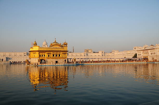 Beautiful view of Golden Temple - Harmandir Sahib in Amritsar, Punjab, India, Famous indian sikh landmark, Golden Temple, the main sanctuary of Sikhs in Amritsar, India