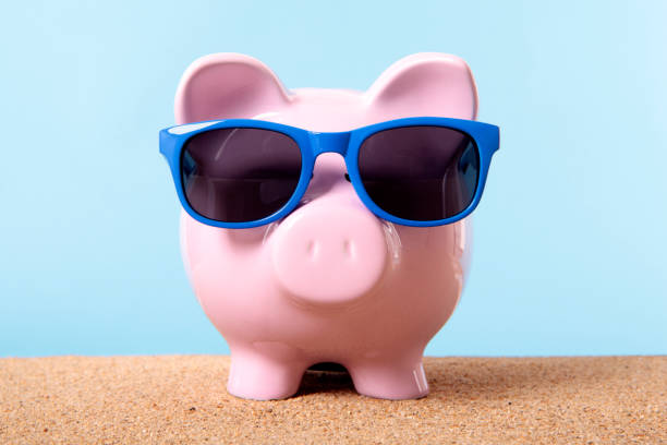 istock Piggy Bank on beach vacation 168307602