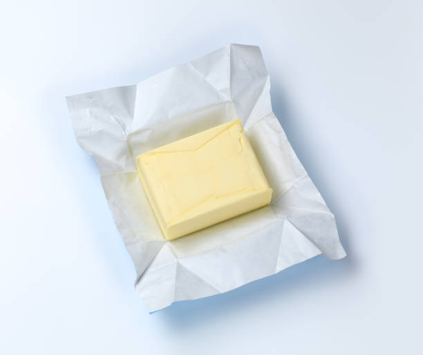 istock A piece of butter recently open from the package 168307606