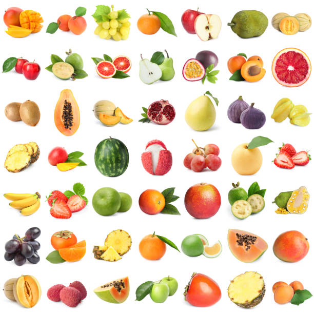 istock Collage of different fresh fruits on white background 1683076892