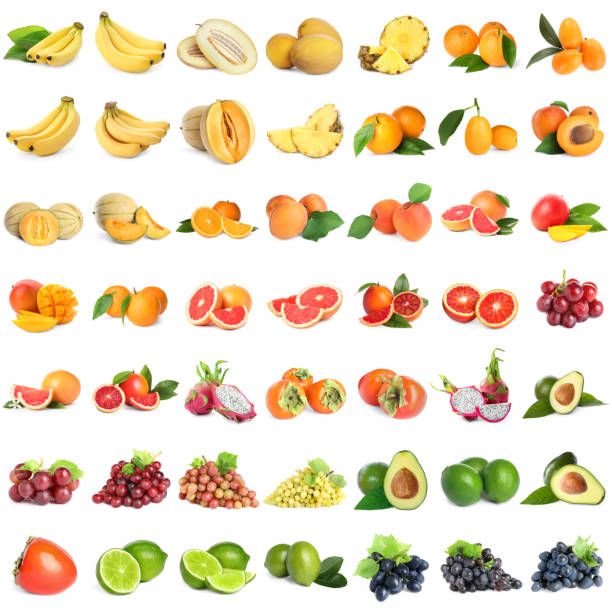 istock Collage of different fresh fruits on white background 1683076907