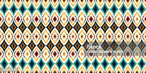 istock Seamless pattern background, Seamless batik pattern, Luxury Decorative Textile Pattern for famous banners. Designed for use wallpaper, curtain, carpet, clothing, Batik, illustration, Embroidery style 1683092587