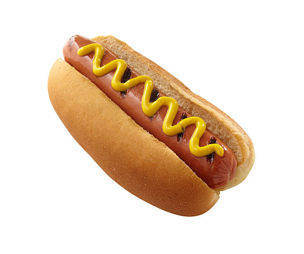 istock A hot dog with a yellow mustard swirl 168310198