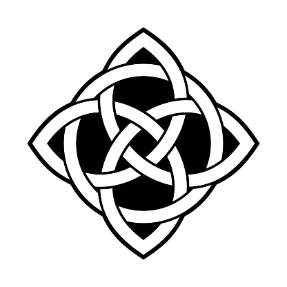 Traditional celtic knots used for decoration or tattoos. Endless basket weave knots. Traditional element of Scandinavian or Irish ancient ornament. Celtic Tattoo design. Isolated vector element