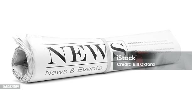 Concept Newspaper Rolled Up Stock Photo - Download Image Now - Newspaper, The Media, Event