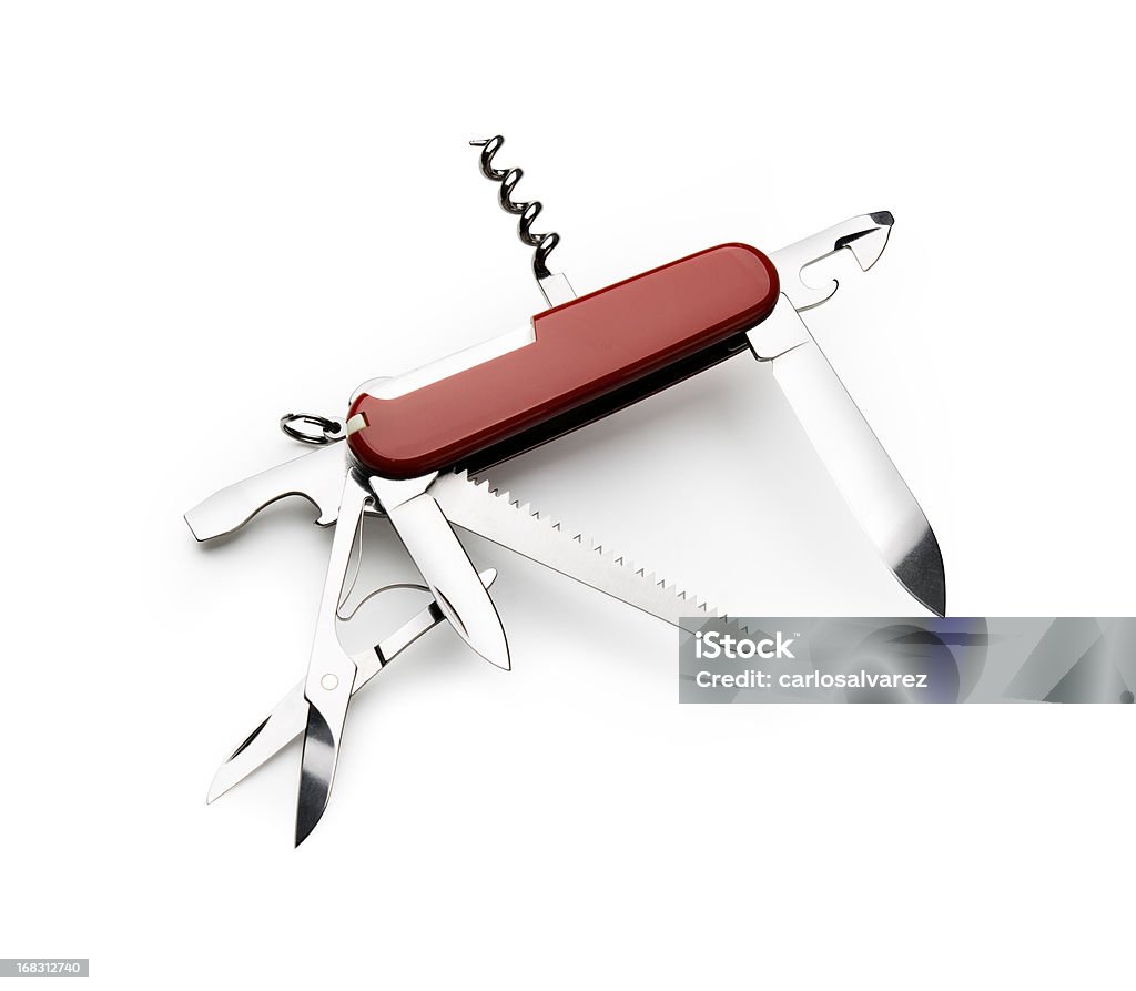 A Swiss Army knife with clipping path Swiss Army Knife, Isolated on withe, with Clipping Path. Penknife Stock Photo