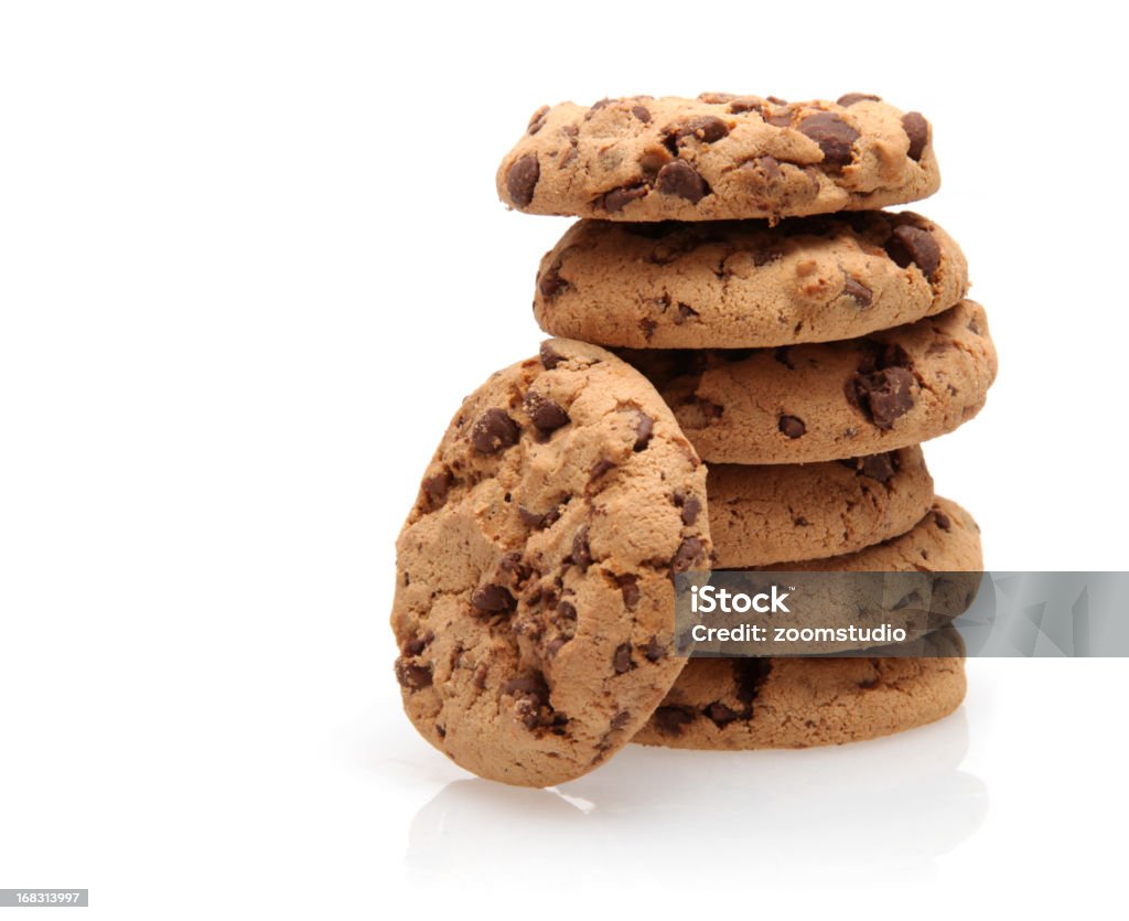 Lasca de Chocolate Cookies pilha - Royalty-free Bolacha Foto de stock