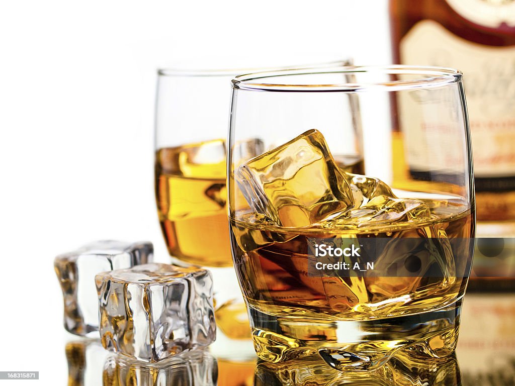 Whiskey whiskey on the rocks, vibrant colors Alcohol - Drink Stock Photo