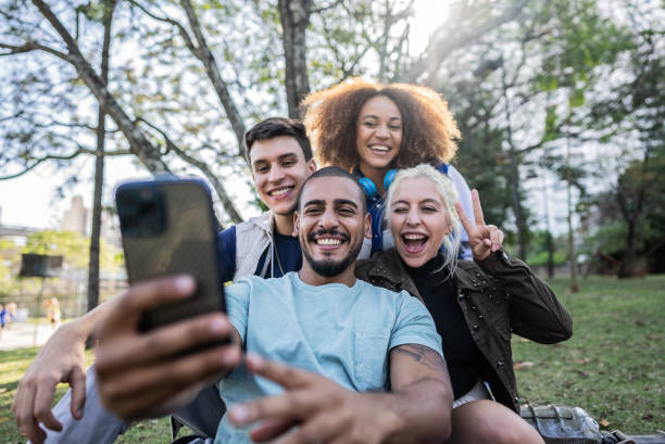 istock Friends taking a selfie on the public park 1683168464