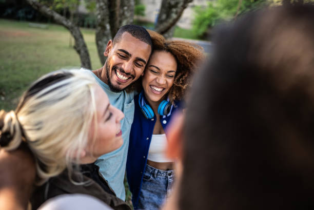 istock Friends having fun on the public park 1683168472