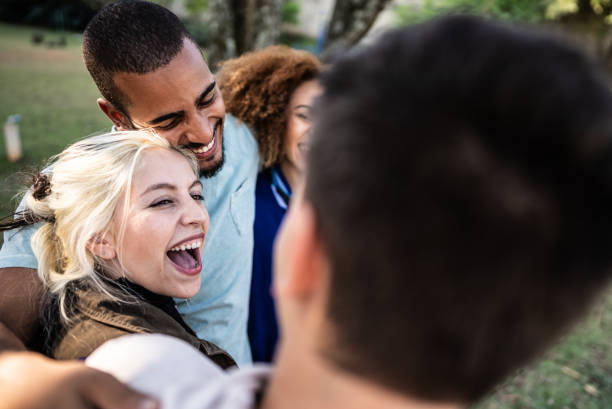 istock Friends having fun on the public park 1683168486