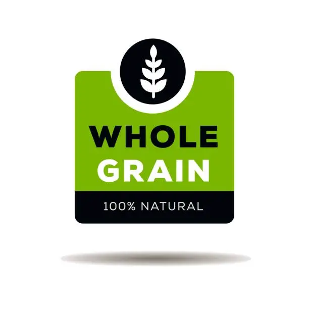 Vector illustration of Whole grain label