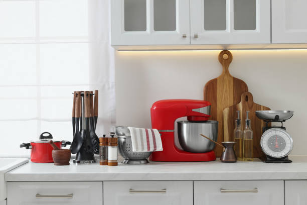istock Set of different utensils on countertop in kitchen 1683172407