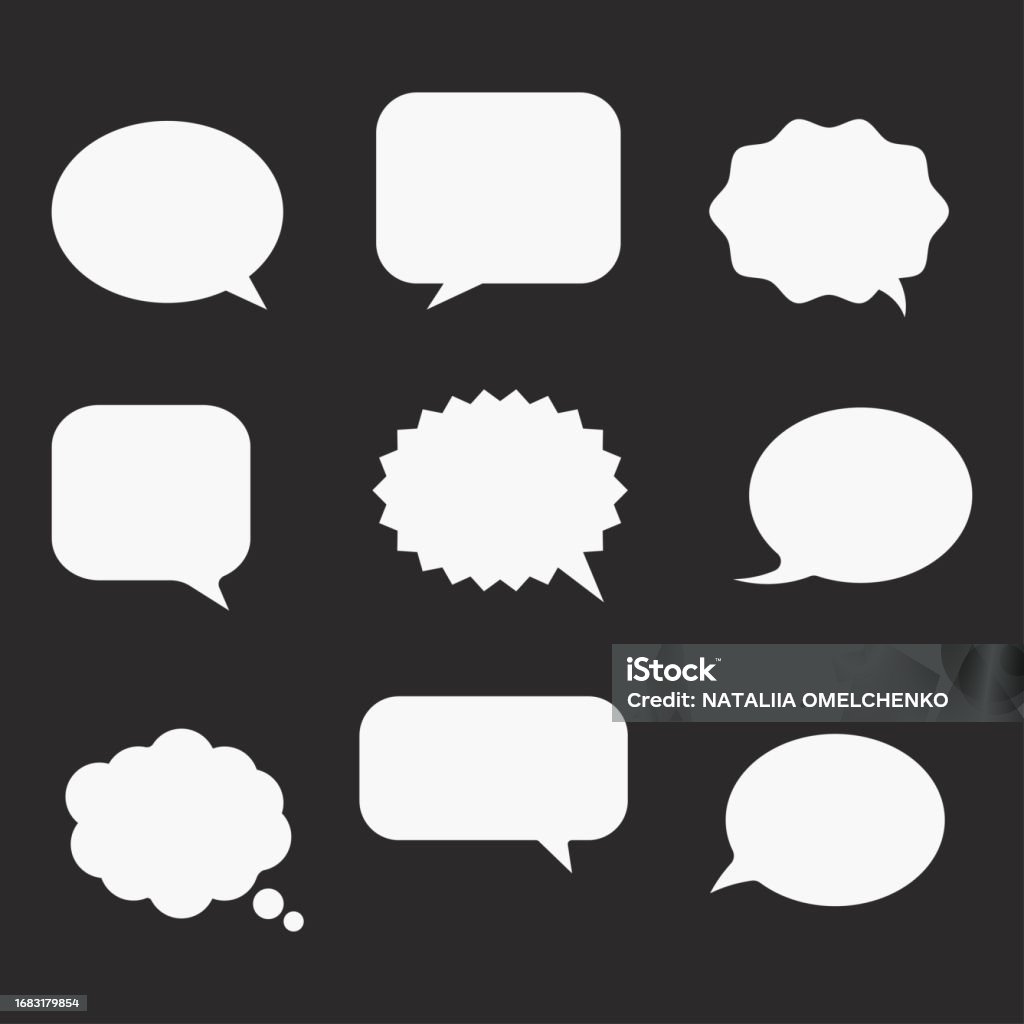 Text In A Bubble Speech Bubbles Set Speak Bubble Text Stock Illustration - Download ...