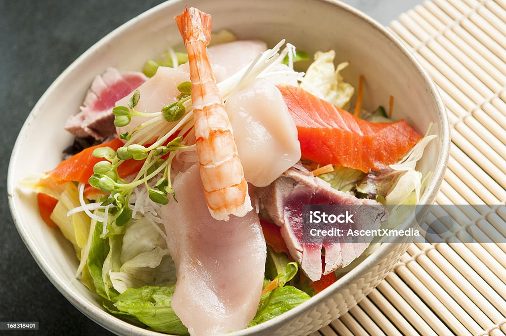Sashimi-Salat - Lizenzfrei Essgeschirr Stock-Foto