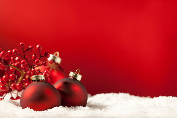 クリスマスの背景 - 偽物の雪 ストックフォトと画像