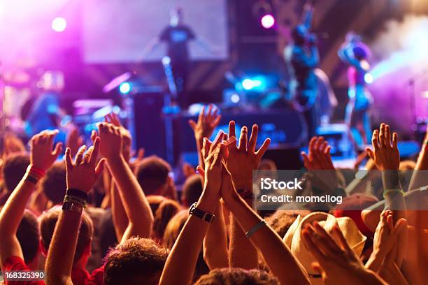 Hands Up At The Concert Stock Photo - Download Image Now - Music Festival, Performance Group, Performance