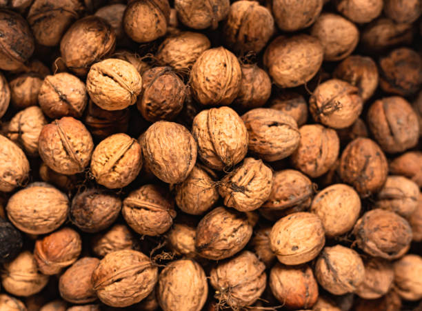 istock Greek walnuts in shell ,  the table. top view walnuts grocery 1683275054