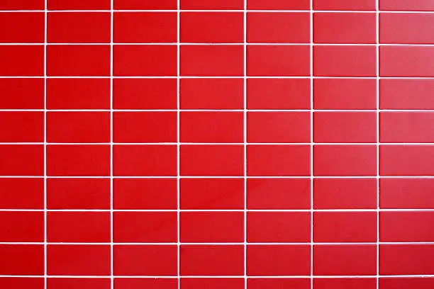 Photo of Red tile wall texture background