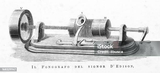 Phonograph By Thomas Alva Edison Stock Illustration - Download Image Now - Thomas Edison, Gramophone, 19th Century Style