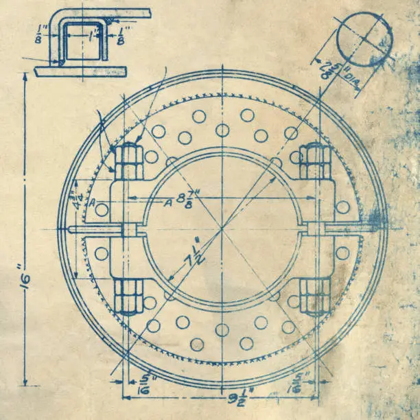 Photo of circular blueprint