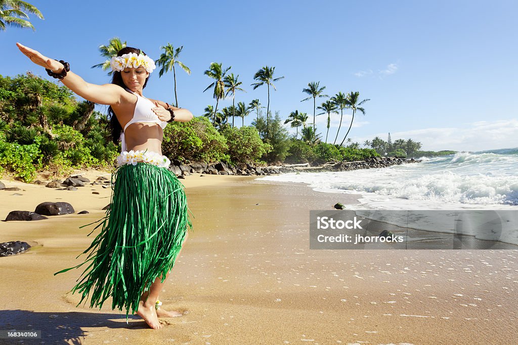 Hula-Tänzer am Strand - Lizenzfrei Big Island - Insel Hawaii Stock-Foto