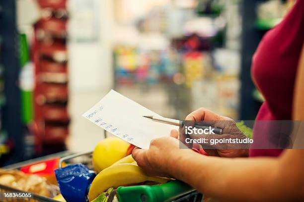 Closeup Of Shopping List Stock Photo - Download Image Now - Shopping List, Shopping, Supermarket