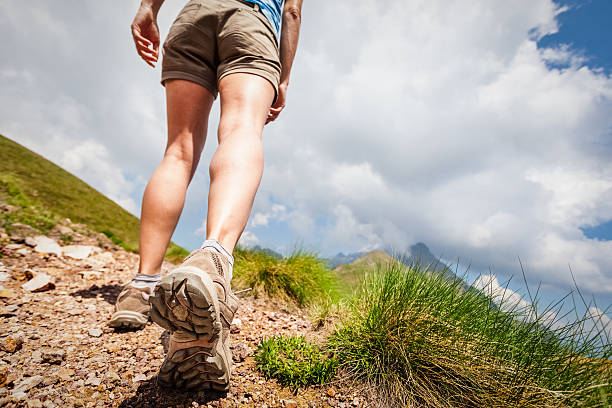 istock Hiker walks on Mountain Trail 168351159