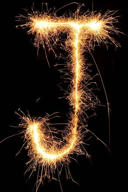 The alphabet made with sparklers.