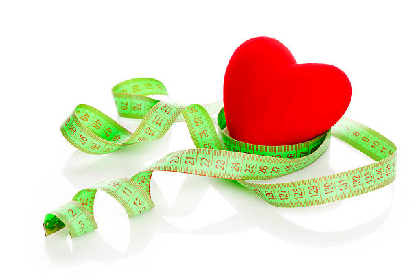green parsley leaves measuring tape and fork on a white background concept diet vegetarianism veganism
