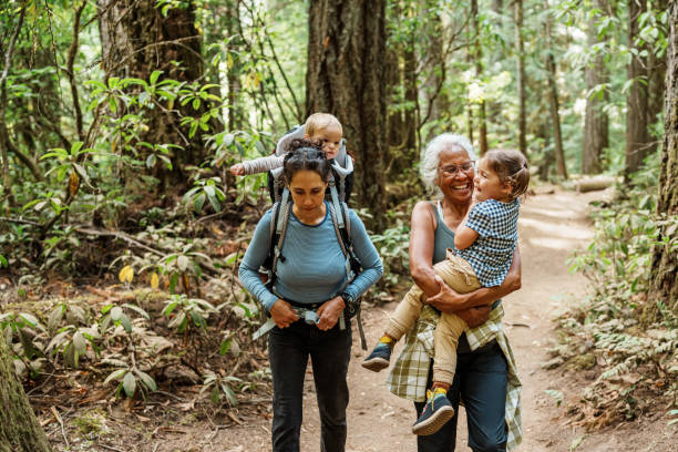 istock Multiracial multi-generation family hiking in forest 1683553518