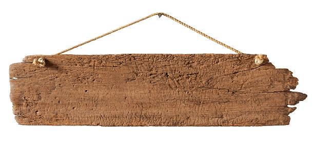 istock Old weathered wood signboard background. 168356063