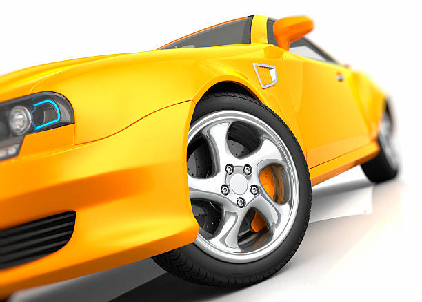 Saint Petersburg, United States – June 05, 2022: A side view of a modern yellow Porsche 911 GT3 sportscar parked on the road