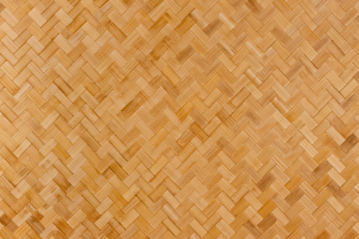 Traditional Woven bamboo wood rattan or timber pattern nature texture strips for furniture material. Bamboo weaving background