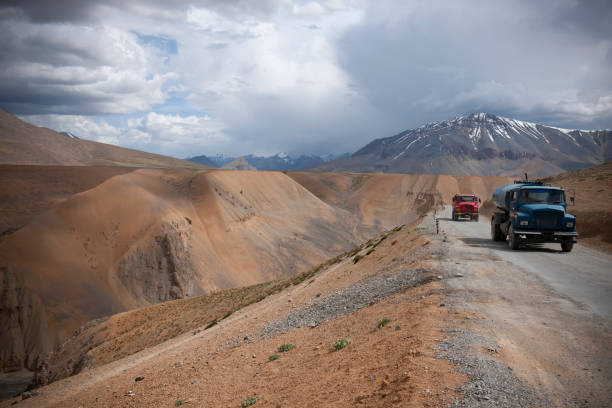 istock Trucks on Leh-Manali Road India 168363972