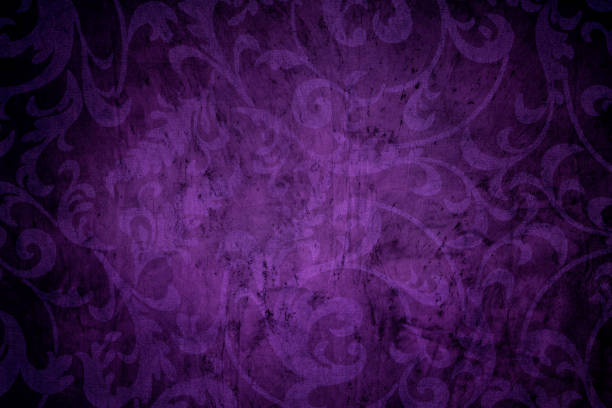 violet fond victorien - floral pattern dirty pattern grunge photos et images de collection