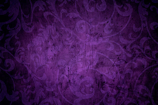 Purple Victorian Background Abstract Grunge Retro Swirl Textured Pattern Backdrop. Many Other Variations Of This Pattern: paisley pattern stock pictures, royalty-free photos & images