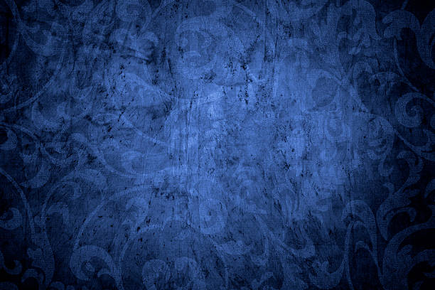 blue vintage-hintergrund - floral pattern dirty pattern grunge stock-fotos und bilder