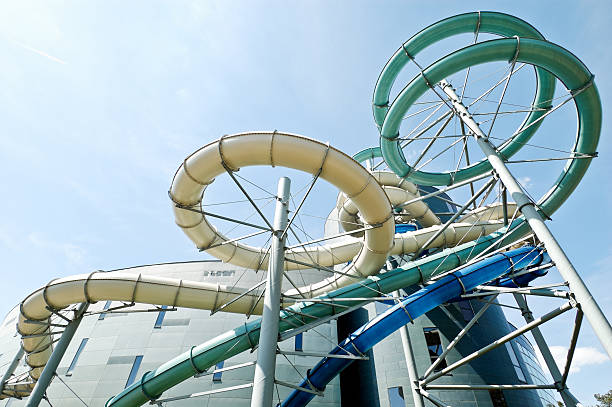istock Waterslides from a modern indoor waterpark 168368706