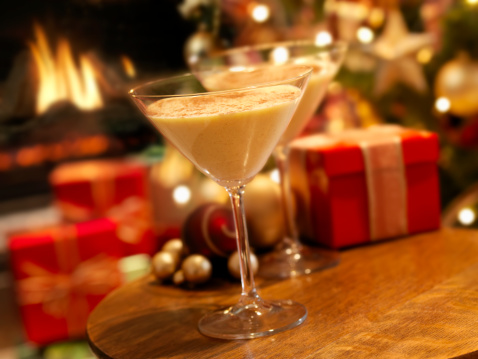 Eggnog Martini  with Cinnamon and Nutmeg at Christmas Time-Photographed on Hasselblad H3D2-39mb Camera