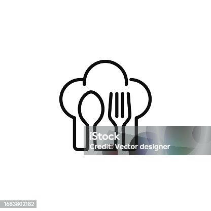 istock Restaurant line icon isolated on white background 1683802182