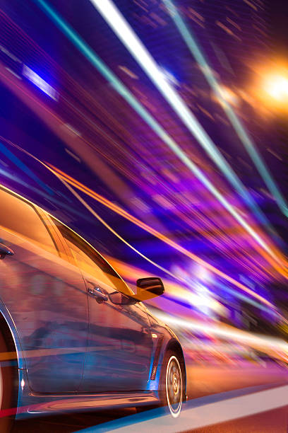 speed in hong kong speed in night,hongkong,china tail light stock pictures, royalty-free photos & images