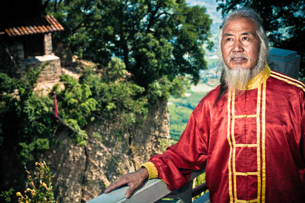 istock chinese old aerialist on cliff 168384007