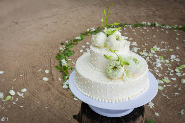 istock Wedding Cake with Flowers on Top. 1683842511