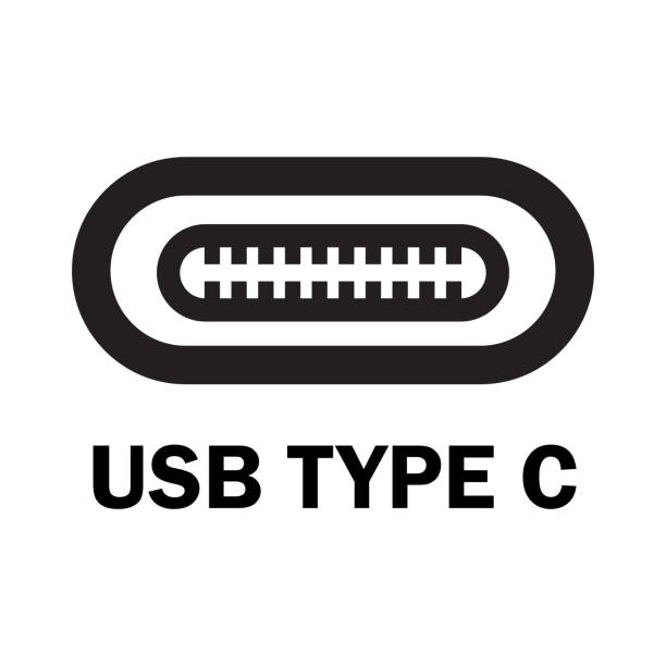 usb-typ-c-lade-smartphone-symbol. vektor-illustration - cable stayed bridge illustrations stock-grafiken, -clipart, -cartoons und -symbole