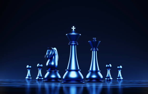 istock Futuristic Business Strategy Concept with Blue Chess Board. 1683875989