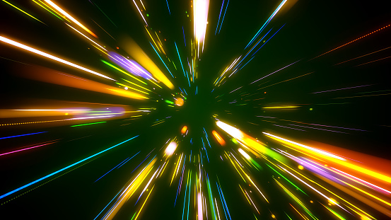 Colorful lights speed force abstract background.