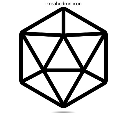 icosahedron icon vector illustration graphic on background
