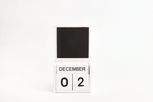 Calendar with the date December 2 and a place for designers. Illustration for an event of a certain date.